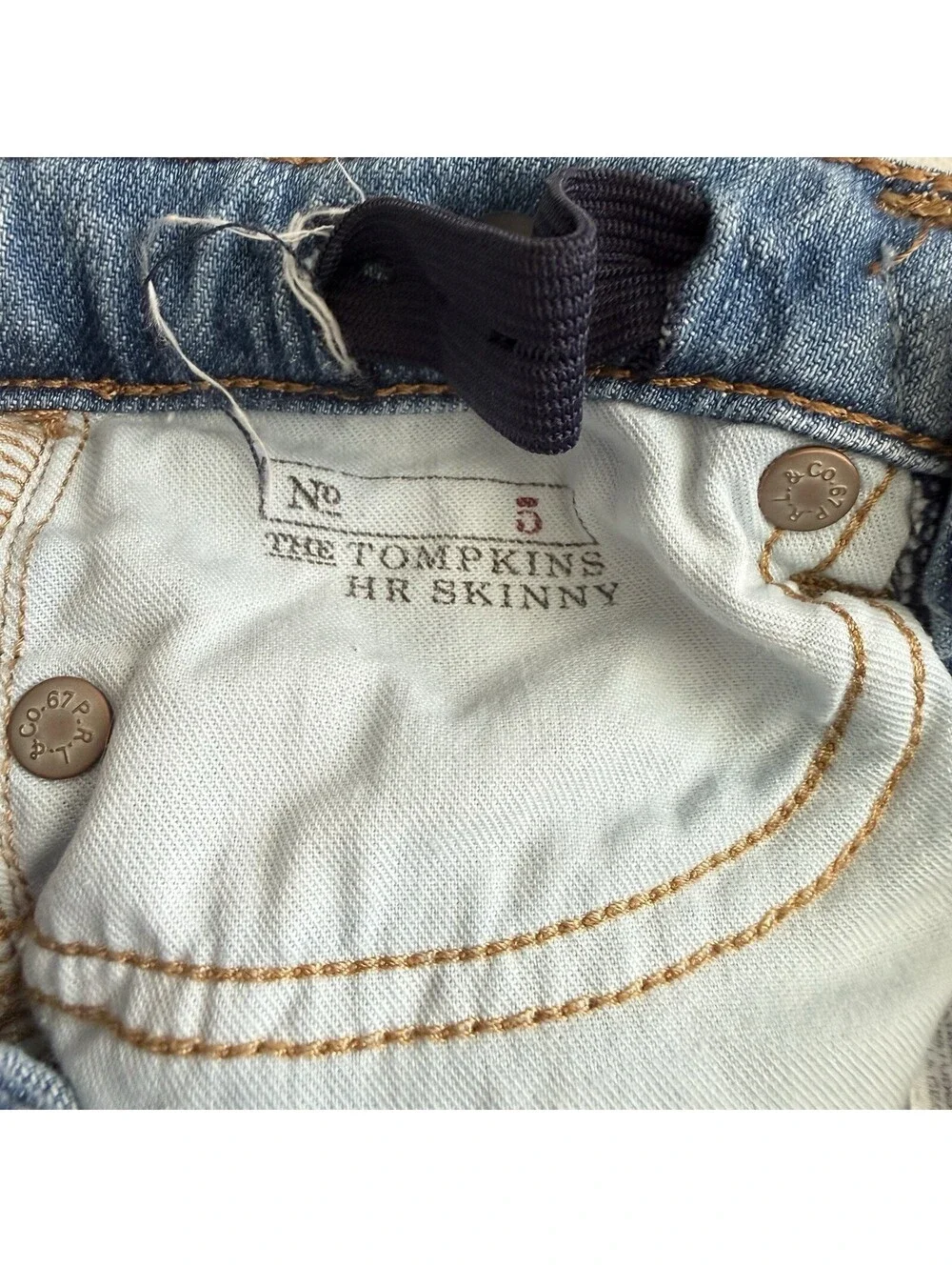 Polo Ralph Lauren Tompkins HR Skinny Jeans Girls Size 5 Distressed Light Wash